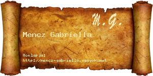 Mencz Gabriella névjegykártya